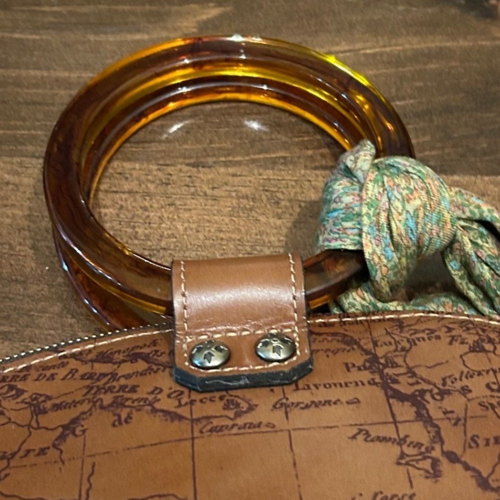 Patricia Nash Meldola Map Floral Satchel Brown Scarf Coin Purse Cottagecore - Picture 6 of 8